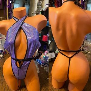 Exotic dancewear 1 piece purple